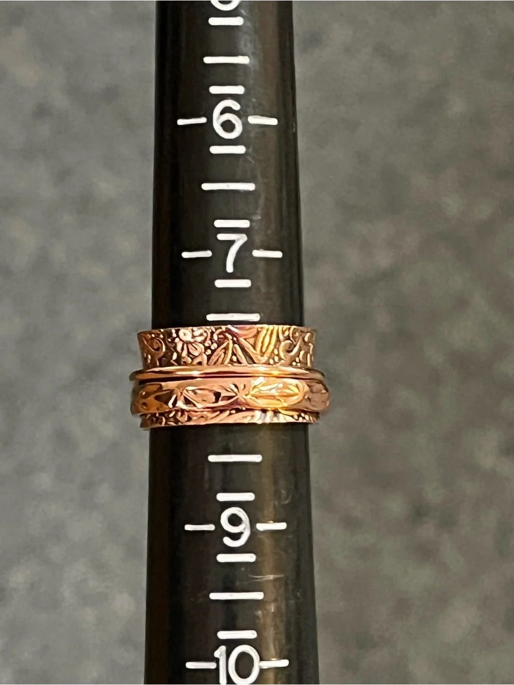 Solid Copper Spinner Meditation Band Ring Size 7.5